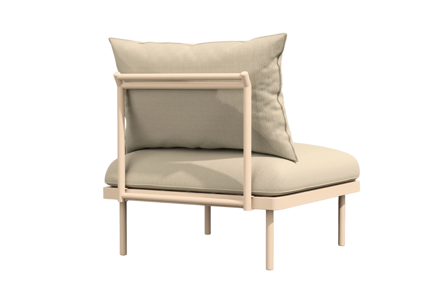 Kiki Beige Garden Armless Chair