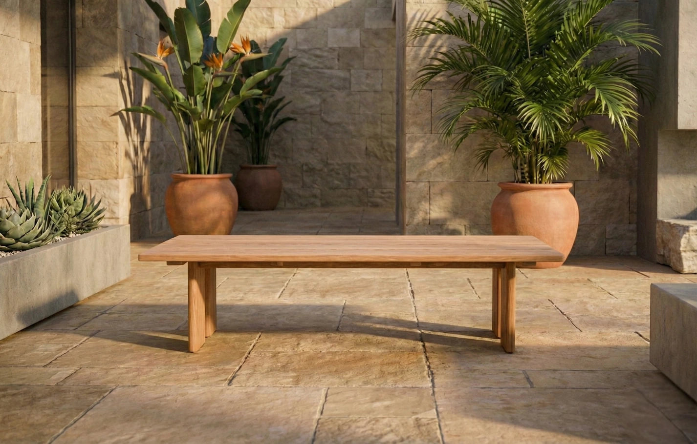 Table Mints Lark 140cm Teak Garden Coffee Table - MINT Outdoor