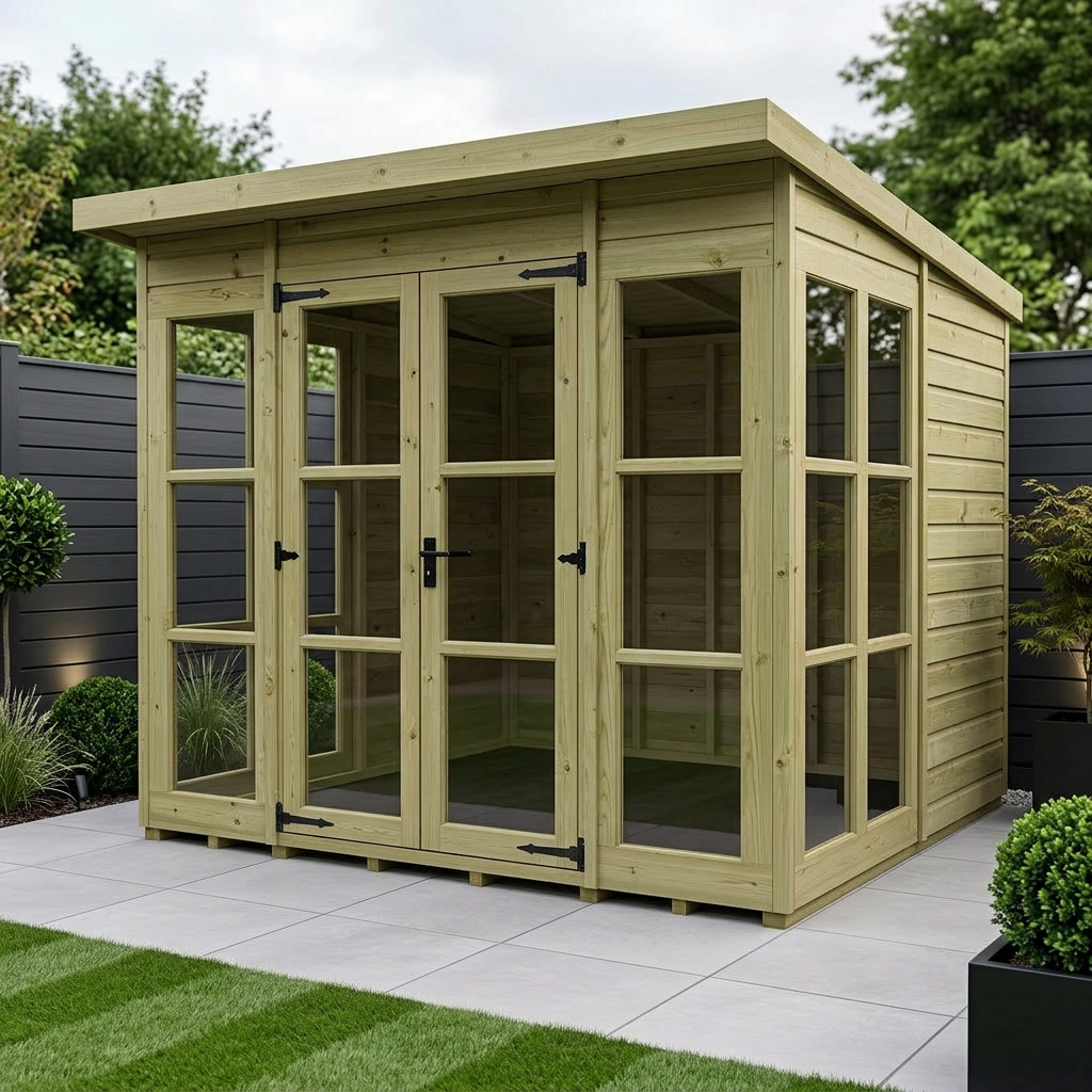 8 x 8 Georgian Window Pent Summer House