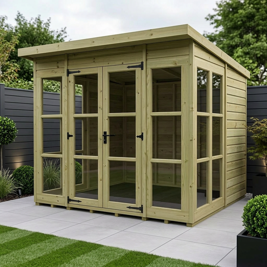 8 x 8 Georgian Window Pent Summer House