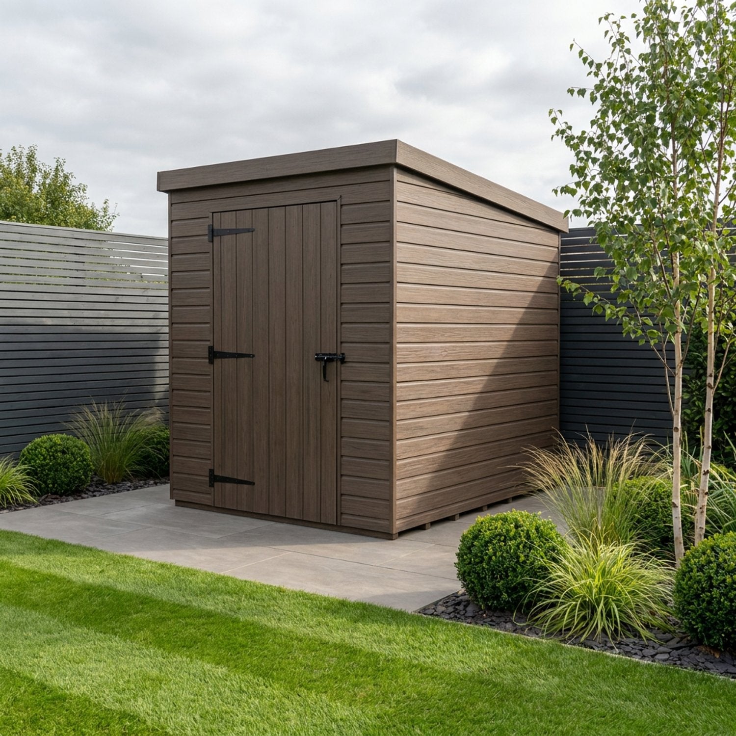 4x6 Pent Composite Shed (Single Door, No Windows) - view 3