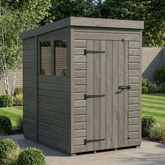 4x6 Pent Composite Shed (Single Door, With Windows) - view 6