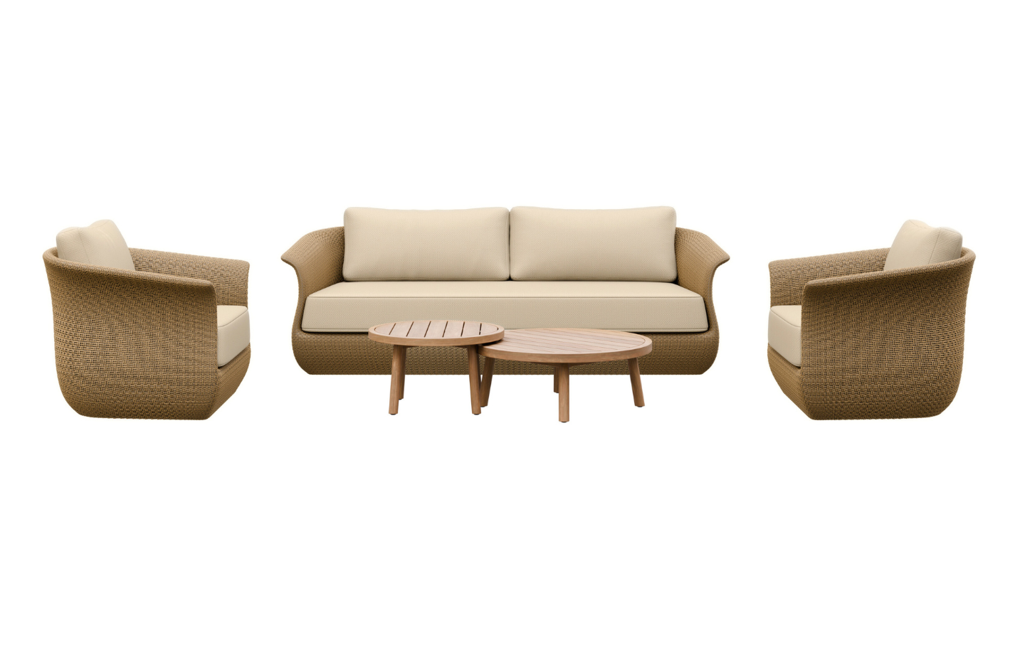 Linden Rattan 5 Seater Sofa and Armchair Garden Furniture Set