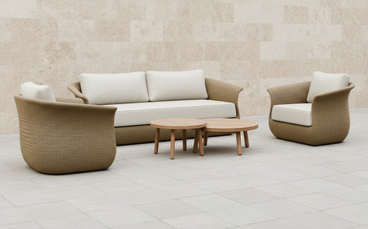 Linden Rattan 5 Seater Sofa and Armchair Garden Furniture Set - MINT Outdoor