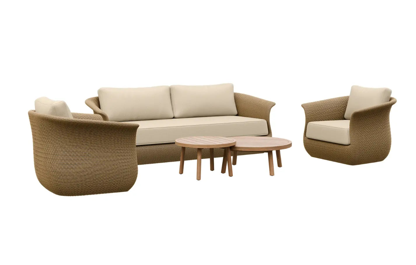 Linden Rattan 5 Seater Sofa and Armchair Garden Furniture Set