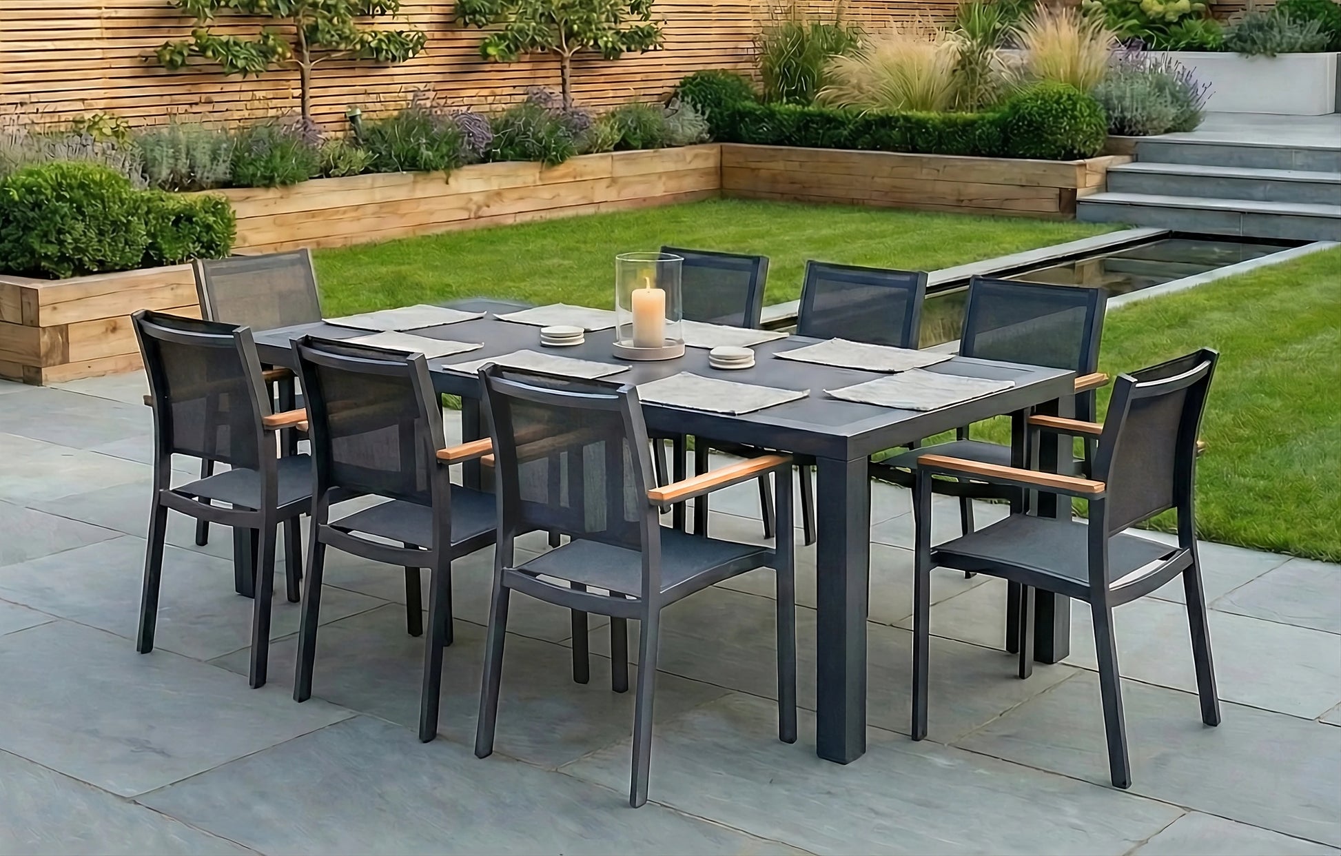 Melbourne 8 Seater Aluminium Dining Set - MINT Outdoor