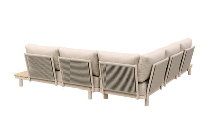 Mira 5 Seater Aluminium Teak Corner Garden Lounge Set - MINT Outdoor