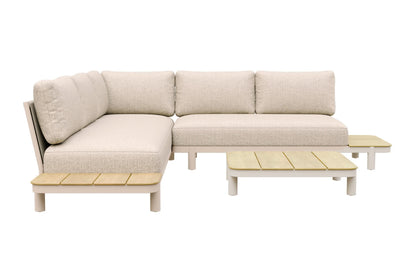 Mira 5 Seater Aluminium Teak Corner Garden Lounge Set - MINT Outdoor