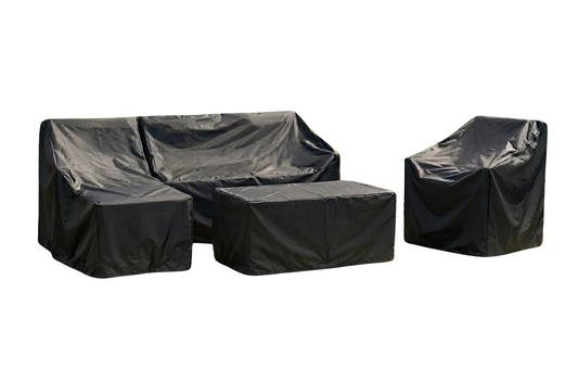 Stockholm Rattan Grey 4 Seater Garden Chaise Lounge Set and Cover Bundle - MINT Outdoor