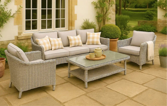 Oxford 5 Seater Rattan Sofa and Armchair Garden Set - MINT Outdoor