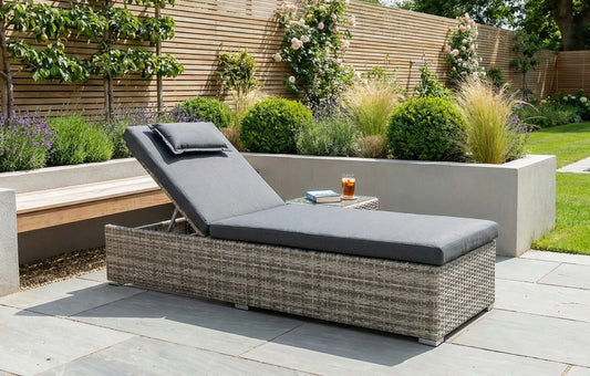 Palma Rattan Luxury Grey Sun Lounger