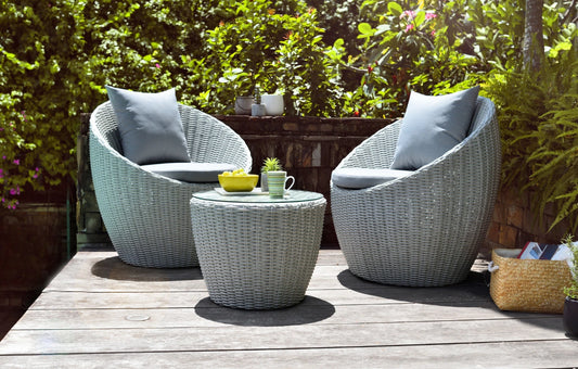 Pod 2 Seater Round Rattan Balcony Bistro Garden Set
