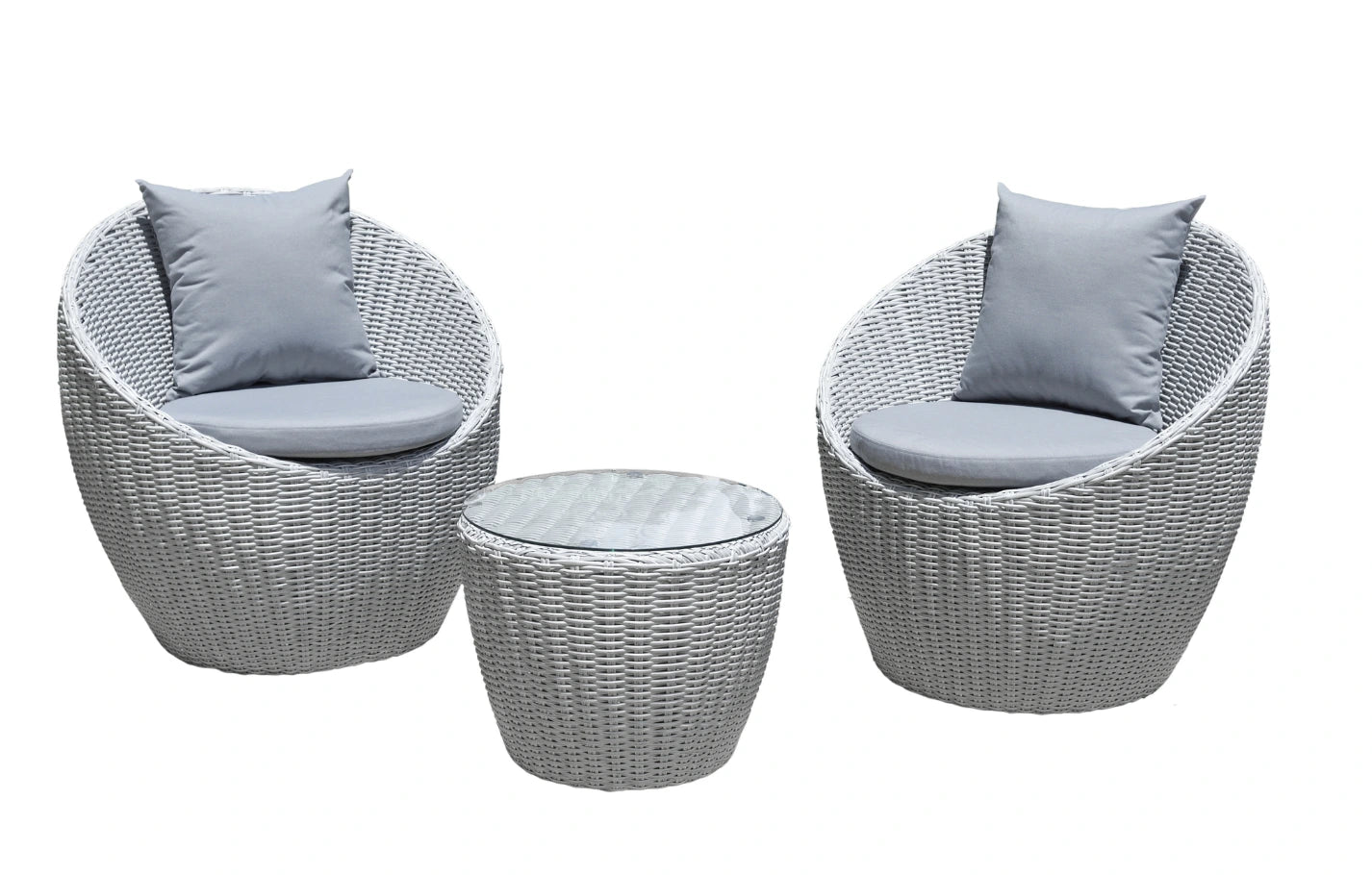 Pod 2 Seater Round Rattan Balcony Bistro Garden Set