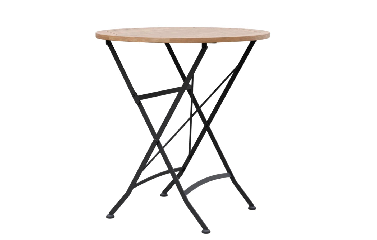 Sicily 2 Seater Teak and Wrought Iron Round 70cm Garden Dining Set - MINT Outdoor