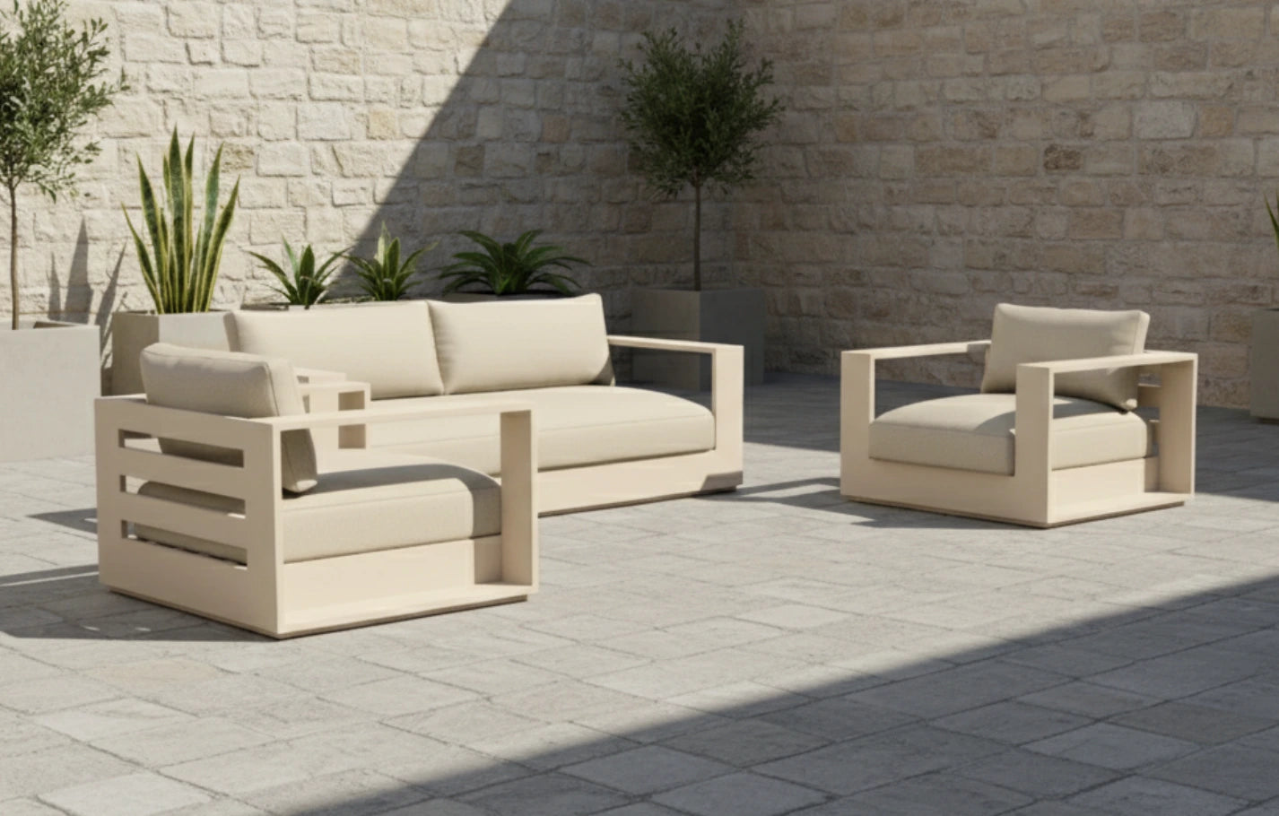 Sloane 4 Seater Aluminium Garden Sofa and Armchair Set