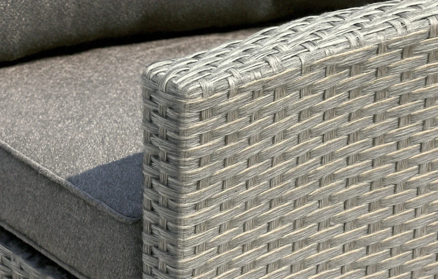 Stockholm Rattan Grey 4 Seater Garden Chaise Lounge Set with Armchair - MINT Outdoor