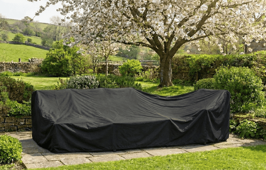 Stockholm Rattan Grey 4 Seater Garden Chaise Lounge Set and Cover Bundle