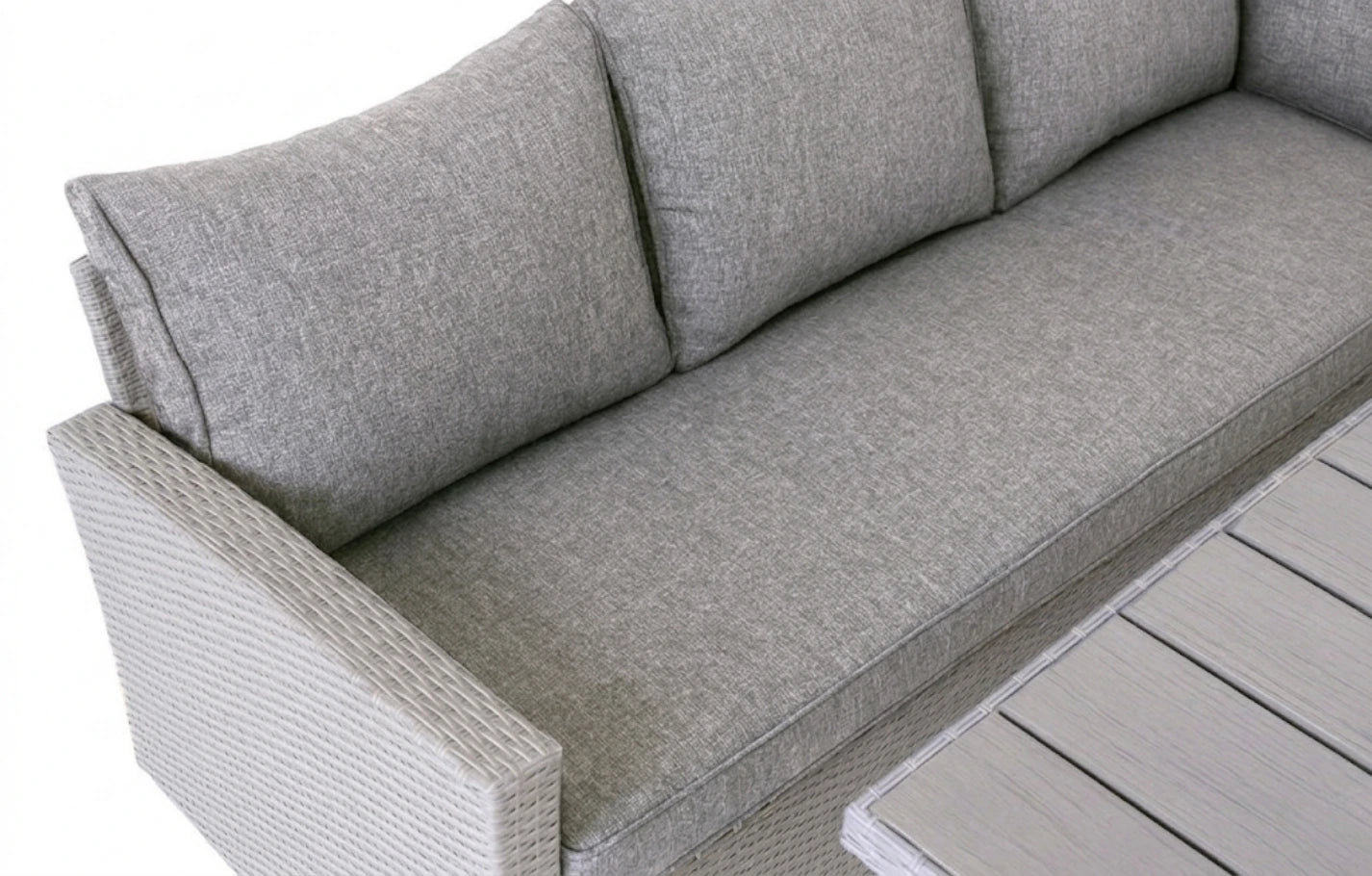 Stockholm 6 Seater Grey Rattan Corner Set and Cover Bundle - MINT Outdoor