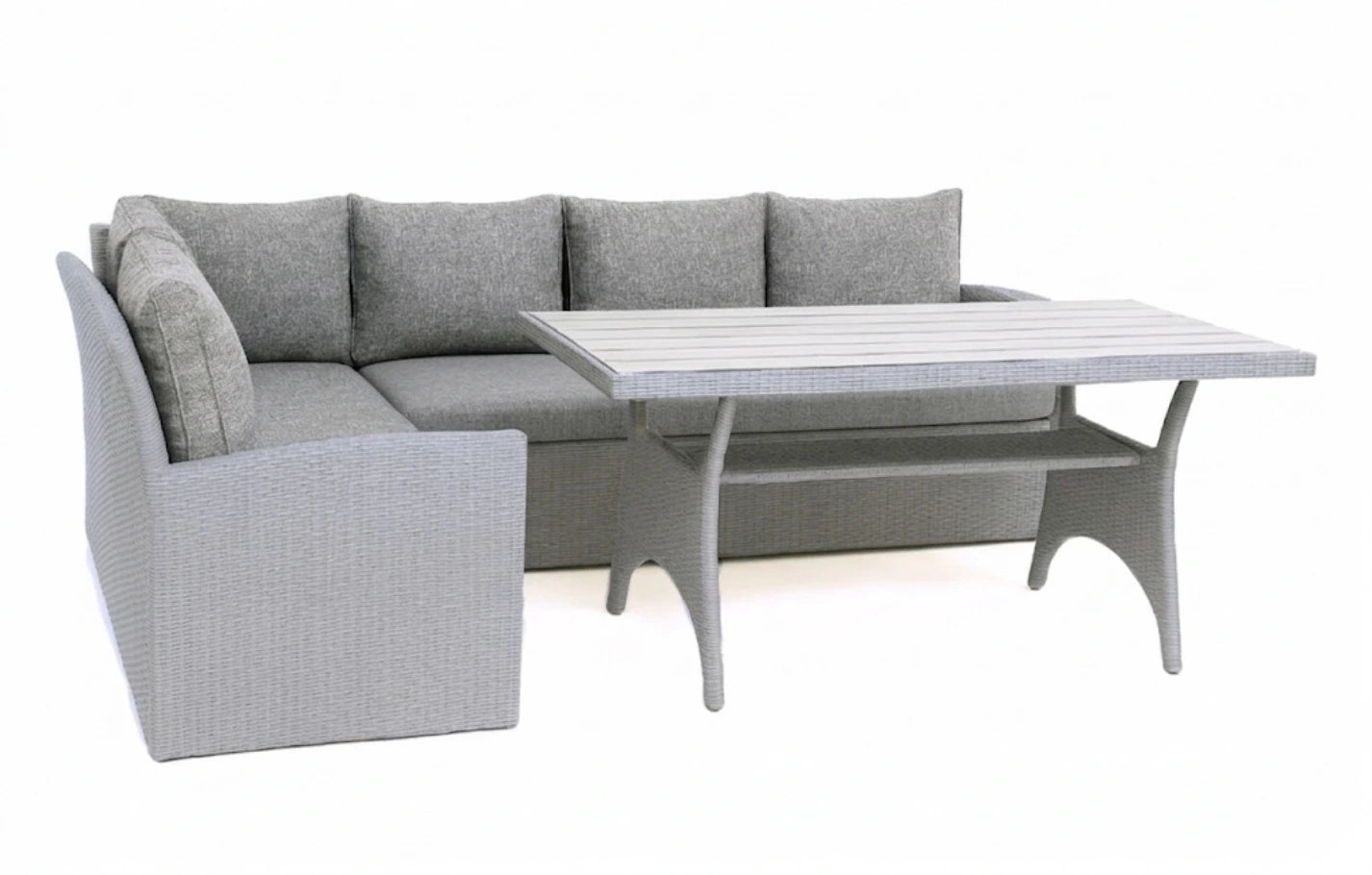 Stockholm 6 Seater Grey Rattan Corner Set and Cover Bundle - MINT Outdoor