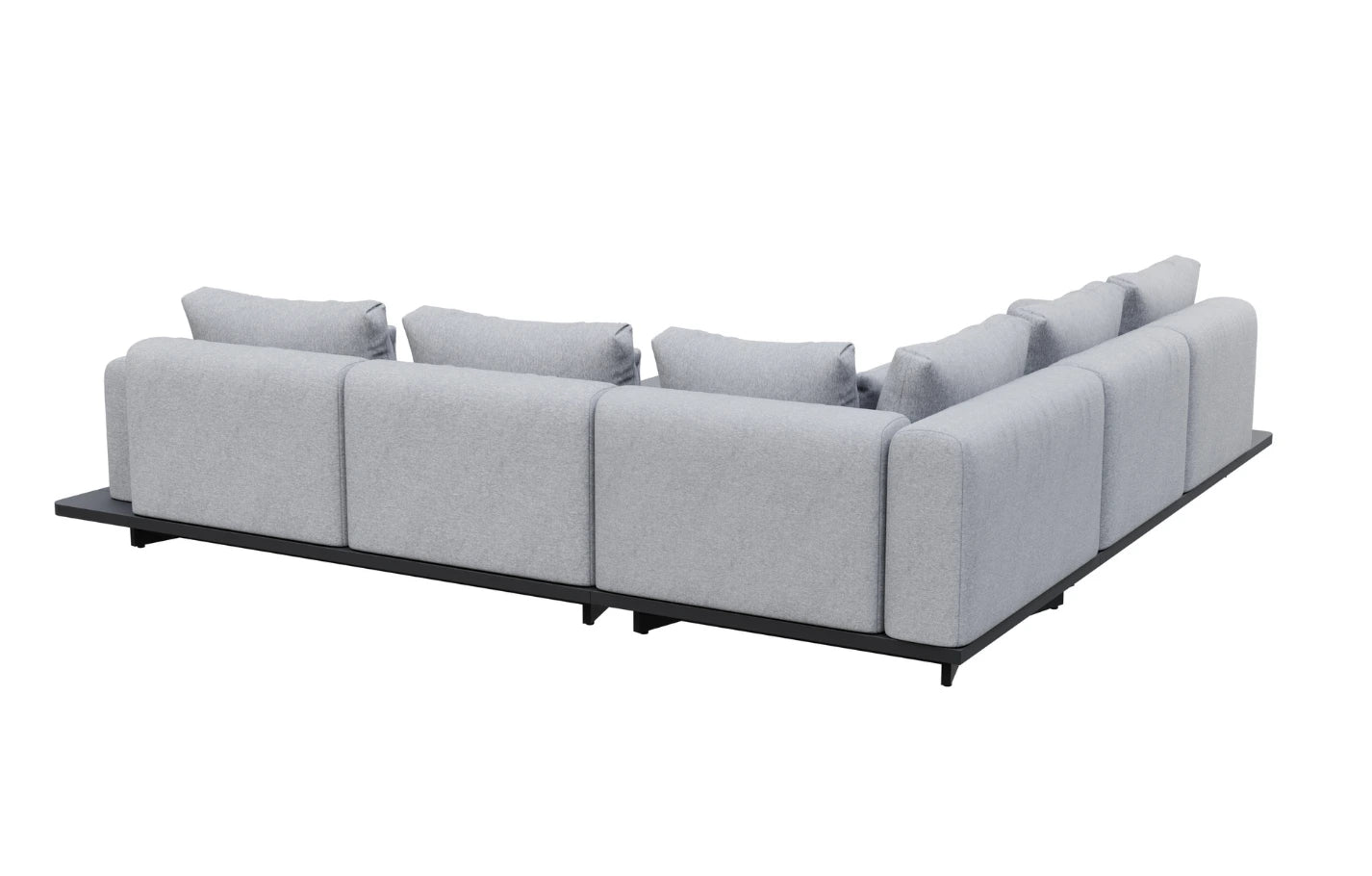 Wren Grey 5 Seater Aluminium Corner Lounge Set With Concrete Table - MINT Outdoor