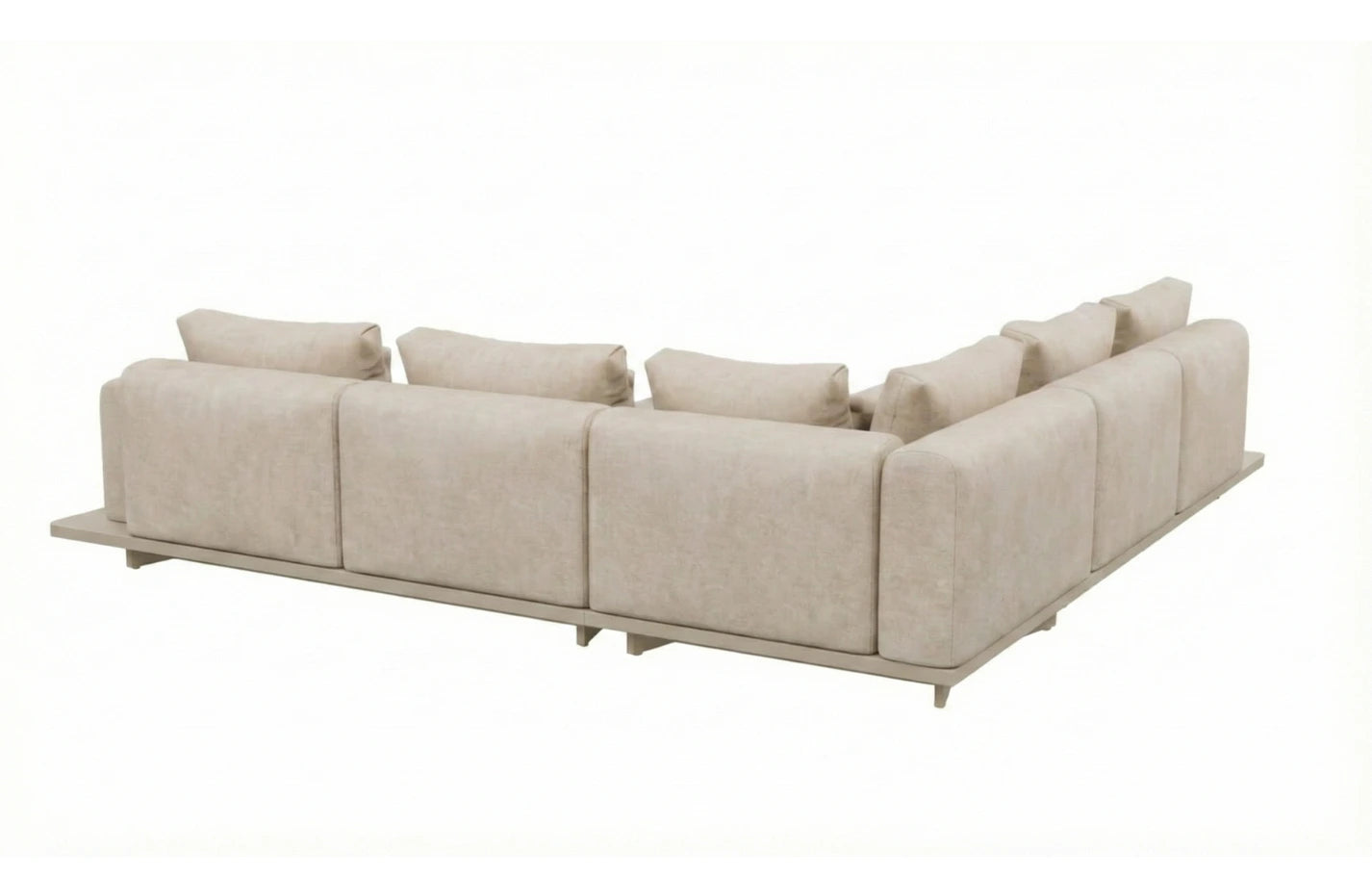 Wren 5 Seater Aluminium Corner Sofa Set With Concrete Table