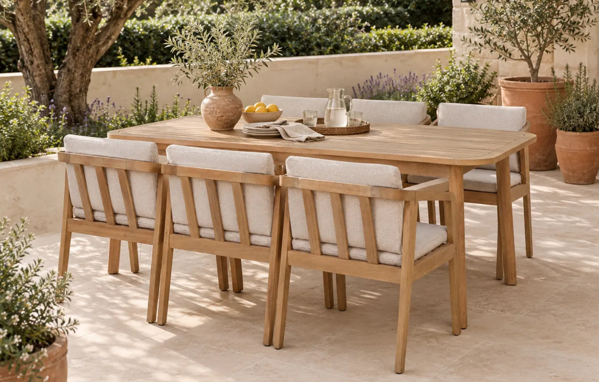 Tuscany 6 Seater Terra Madera Wooden Garden Dining Set