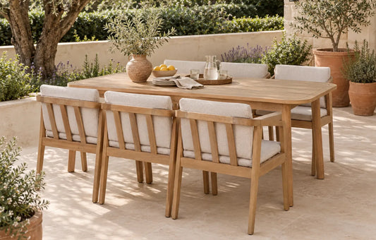 Tuscany 6 Seater Terra Madera Wooden Garden Dining Set