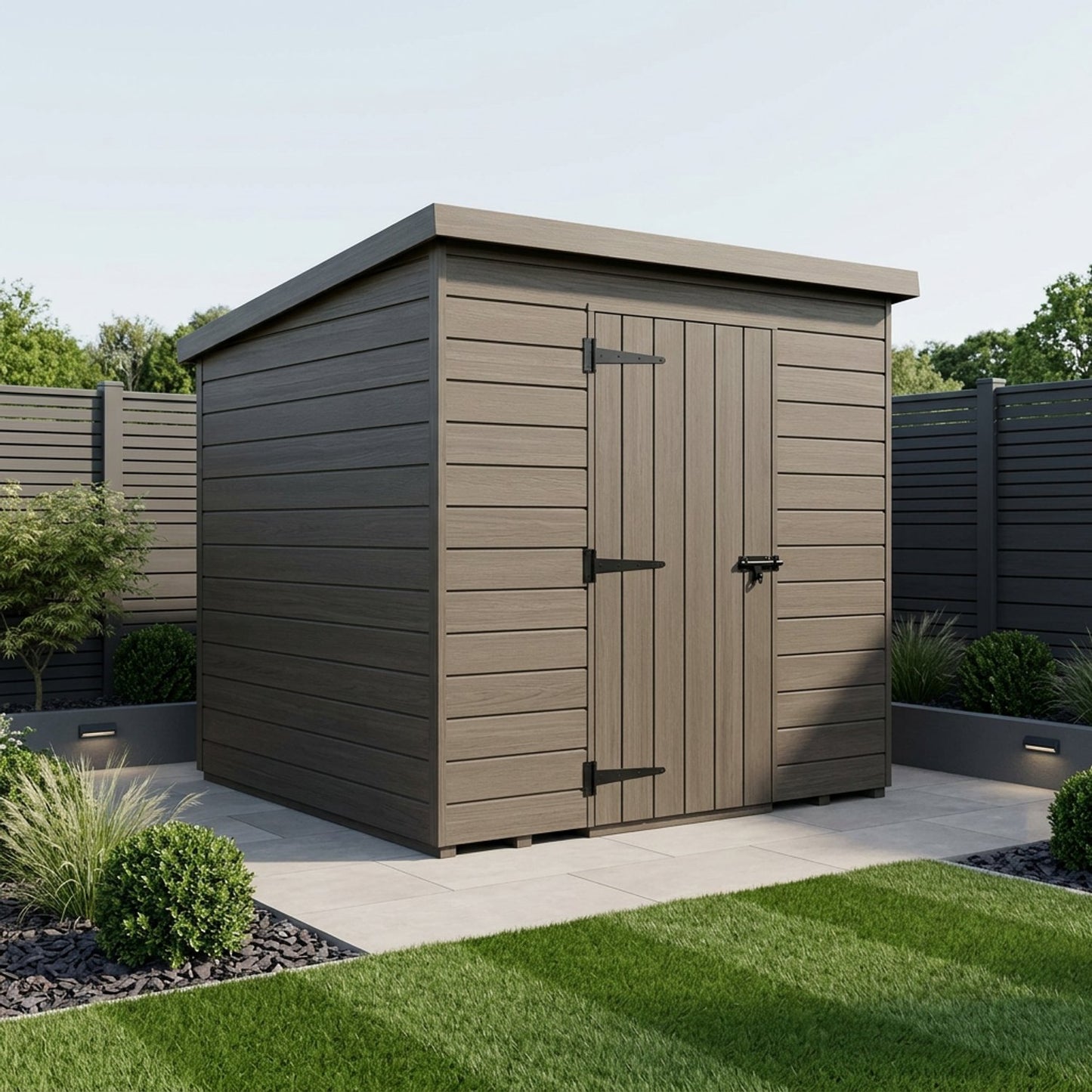 4x6 Pent Composite Shed (Single Door, No Windows) - Composite Pent