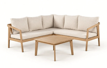 Tuscany 5 Seater Terra Madera Wooden Corner Garden Sofa Set