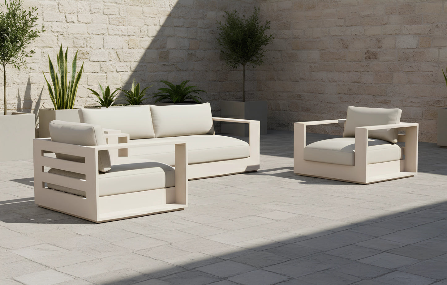 Sloane 4 Seater Aluminium Garden Sofa and Armchair Set