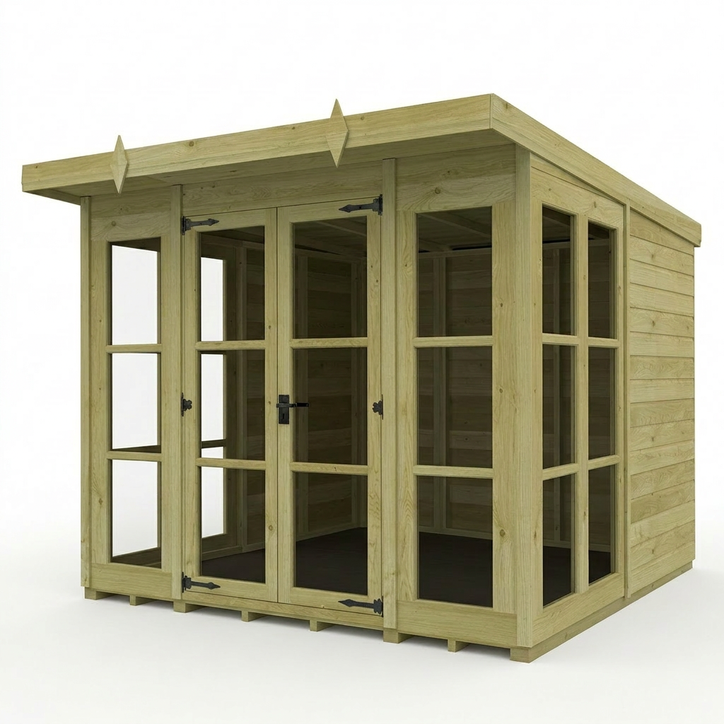 8 x 8 Georgian Window Pent Summer House